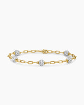DY Madison® Pavé Bead Chain Bracelet in 18K Yellow Gold with Diamonds, 3mm